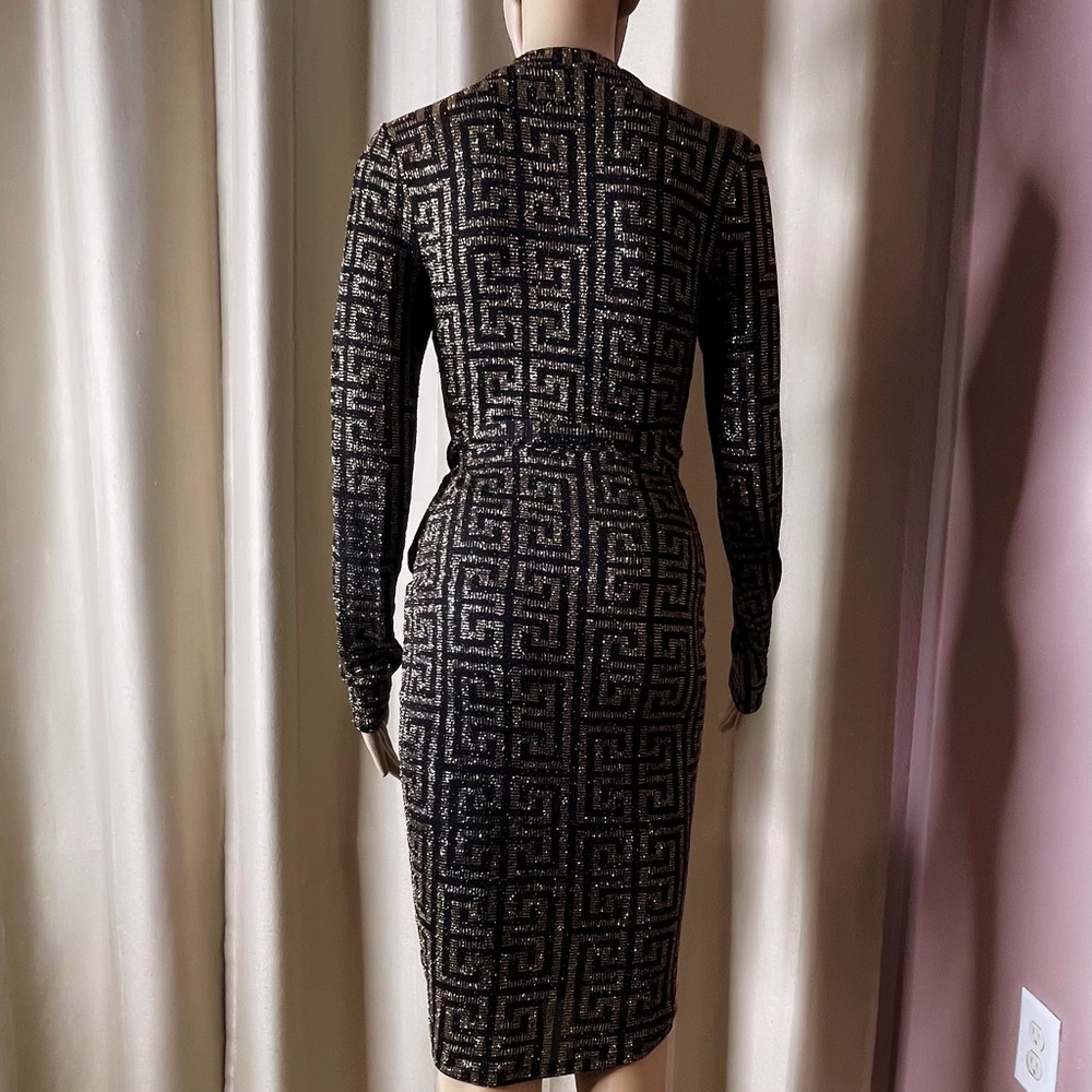 Black & Gold Midi Dress - Picture 3 of 7